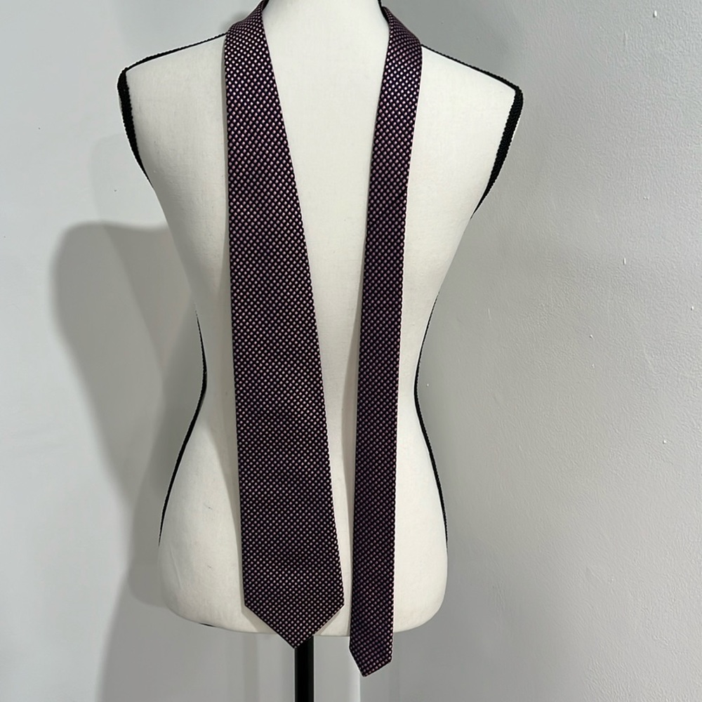 Navy and Pink Polka Dot Tie
